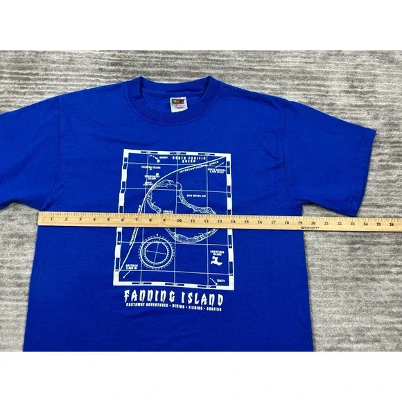 Vintage Fanning Island Shirt‎ Mens Medium Blue Short Sleeve Softeez Cotton - Picture 5 of 12